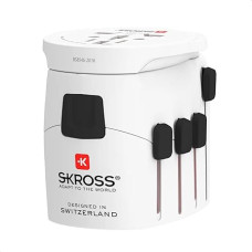 SKROSS - 1.103180 - Prolight - Set of 2 Universal Travel Adapters | To and from 250 Countries - Voltage and Power: 100 V - 630 W / 250 V - 1575 W - Anti Electric Shock Protection