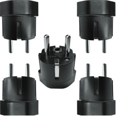 Switzerland/Liechtenstein to EU Adapter Plug, Swiss 3 Pin Male to 2 Pin DE/FR/IT/ES Socket for Switzerland/Liechtenstein Visitors (Pack of 5) Black