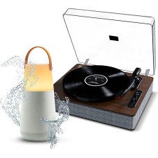 ION Luxe LP & Bright Max Bluetooth Record Player with Speakers and 360° Bluetooth Speaker