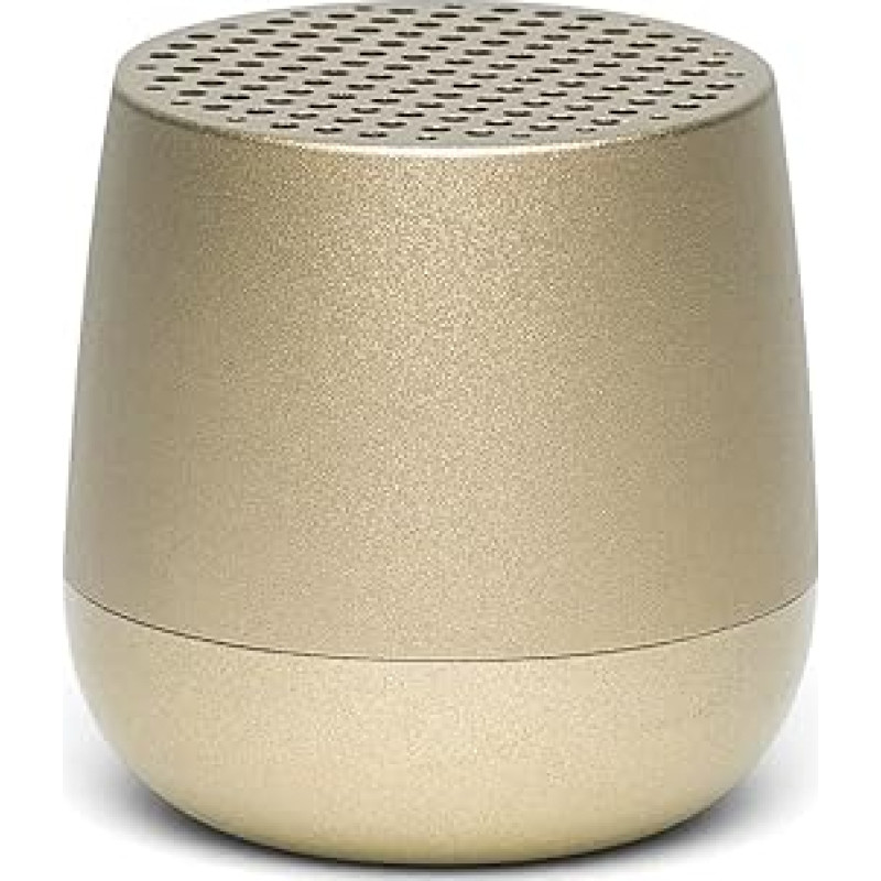 Lexon Design Mino+ Bluetooth Speaker Made of Aluminium and ABS, in Gold, Rechargeable, Dimensions: 3.7 cm x 3.7 cm, LA125D