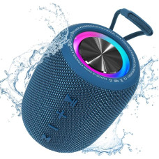 SENXINGYAN Bluetooth Speaker 20 W, Bluetooth Box, LED Music Box Waterproof IPX6, 360° HD Stereo Speaker Sound, 16H Playtime, Supports FM Radio/AUX/TF (Blue)