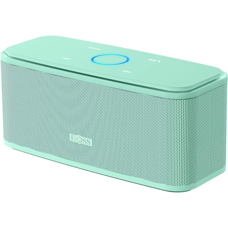 DOSS Bluetooth Speaker, SoundBox Music Box with Bluetooth 5.0, Full Range Driver, 20H Playtime, Touch Control, IPX5 Waterproof, Bluetooth Box for Mobile Phone, Home, Garden, Travel - Green