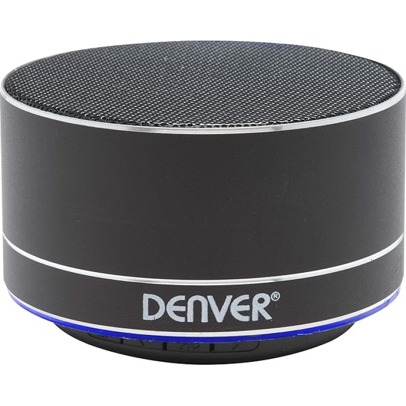 Denver BTS-32BLACK Tragbarer Stereo-Lautsprecher 3W Schwarz Tragbarer Lautsprecher - Tragbare Lautsprecher (3 W, Kabellos, Bluetooth, 10 m, Tragbarer Stereo-Lautsprecher, Schwarz)