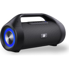 Caliber Bluetooth Speaker Boxes, Wireless Music Box, Bluetooth, AUX and USB, with LED Lighting, 12 Hours Battery, Black