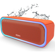 DOSS SoundBox Pro Bluetooth Speaker, 20 W Stereo Sound, Extra Bass, IPX6 Waterproof, 20 Hours Battery, Colourful Light, Bluetooth Box for Outdoors, Beach, Home, Garden, Orange