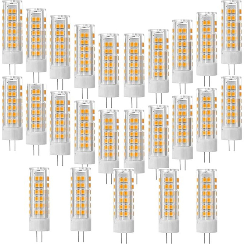 ZHIYUE 25 G4 7W LED Light Bulbs Warm White 3000K 700 Lumen AC220-240V Not Dimmable Replace G4 70W Halogen Bulb, 360° Beam Bi-Pin G4 Socket JC Type, Living Room Chandelier, Wall Lights, Kitchen