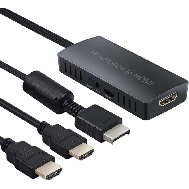 LiNKFOR PS123 į HDMI konverterio adapteris 1080P HD jungties kabelis, skirtas PS1 PS2 PS3 Geresnis spalvų sodrumas, suderinamas su PS1/2/3 į HDMI