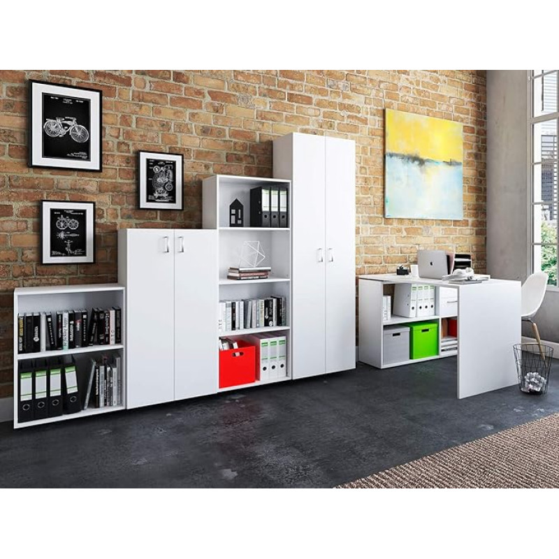 möbelando Trio 2345 Office Combi Complete Set Biuro programa Studijų baldų komplektas Biuro baldų komplektas Baltas