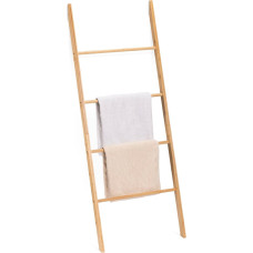 Navaris Towel Ladder Wooden Bamboo Ladder - Bamboo Ladder for Towels Clothing Accessories - Robust Wooden Ladder for Bathroom Wardrobe Bedroom - 4 Rungs