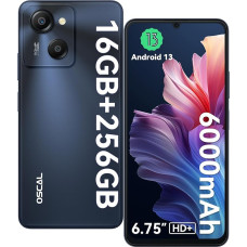 OSCAL Modern 8 išmanusis telefonas be sutarties 256GB + 16GB/1TB, 6,75 colių HD+ 90Hz mobilieji telefonai, aštuonių branduolių 