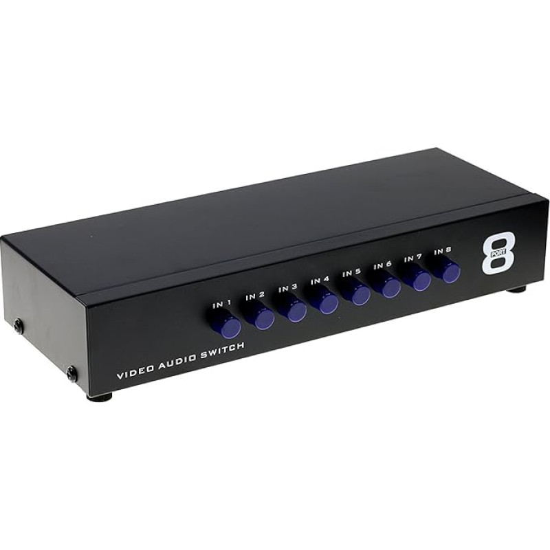 LEAGY 8 Ports 8 in Inputs AV RCA Splitter Switch Adapter