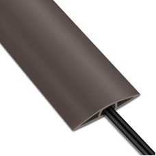 Grindų kabelių dangteliai laidams, grindų kabelių apsauga, ruda su iš anksto išpjautu kabelio stiebu, 2 m guminis kabelių grindų dangtelis, skirtas vidaus namų biurui, sporto salei, kilimui, tvarkingam kilimėliui