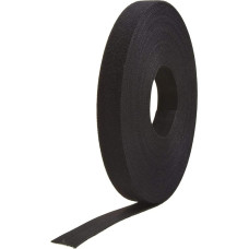 VELCRO prekės ženklo 12,5 m x 1,9 cm ilgio juostos, skirtos dideliam apkrovimui, savaime lipnios, dvipusės, ritininės, saugiai prilaikančios juostos VEL-30834-AMS, juodos spalvos