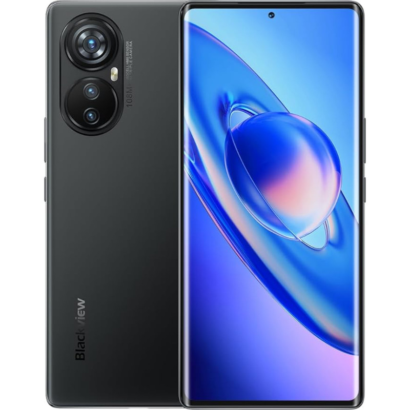 Blackview A200 PRO išmanusis telefonas be sutarties, 108MP kamera, 24GB + 256GB, 6,67 colių 2.4K AMOLED FHD+, pirštų atspaudų skaitytuvas ekrane, 5050mAh 66W greitasis įkrovimas, dviejų SIM kortelių 