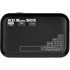1080P Media Player Box, Full HD Box Support for Video Media Player MKV, AVI, TS/TP, M2TS, RM/RMVB, MOV, VOB, FLV, WMV 110-240V (EU Plug)