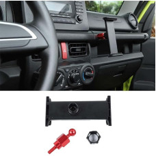 HLMNAKE Automobilinis telefono laikiklis Suzuki Jimny JB64 JB74 2019-2024, aliuminis ir ABS, pasukamas 360° kampu, skirtas 4-7 colių mobiliesiems telefonams 