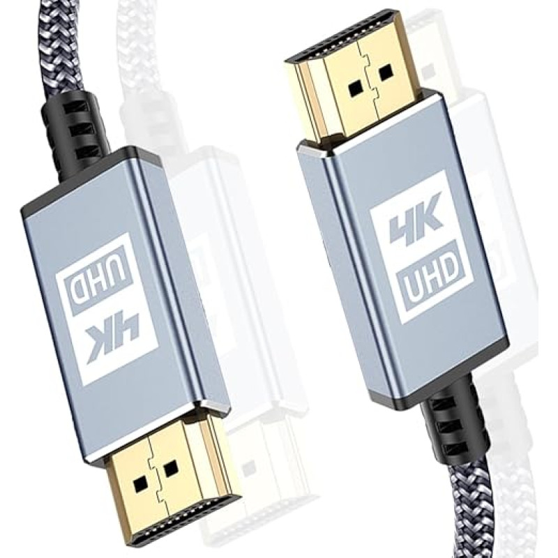 MAXGROUP 4K HDMI kabelis 5 m [4K @ 60Hz, HDMI 2.0, 18 Gbps] Ultra HD HDMI kabelis Didelės spartos, palaiko 4K 3D HDR UHD 2160p 1080p Ethernet ARC, suderinamas su televizoriumi, 