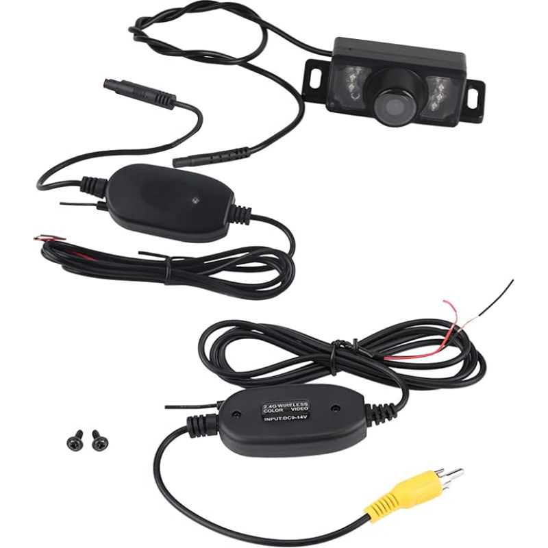 Gorgeri 7pcs LED Wireless Car Reversing Camera Night Vision IR Wireless RCA Video Transmitter and Receiver