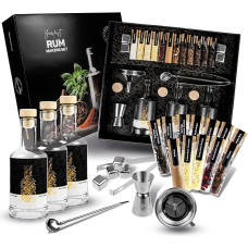DIBYS Rum Self-Making Set Including 12 Natural Botanicals & Accessories | Rum Tasting Set as a Beautiful Gift Set for Rum Lovers | Rum Tasting Set as DIY Building Kit with 4 Recipes