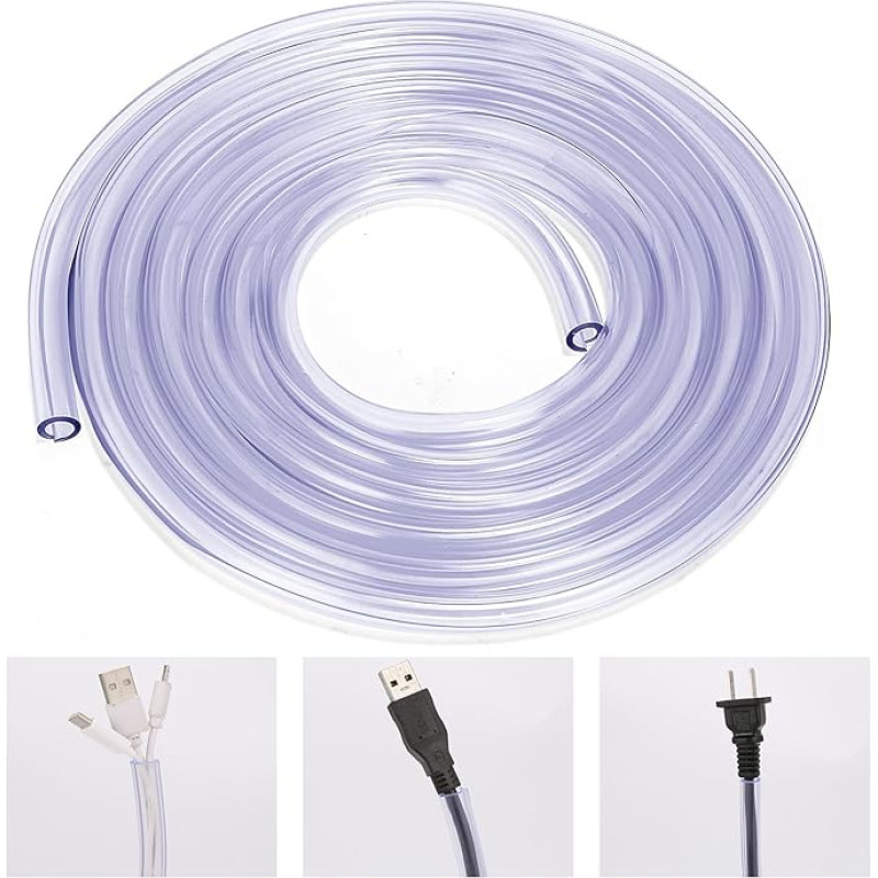 Unifizz Kabelschutz, 2 mm dick, transparenter PVC-Schlauch, ideal für Kabel-Organizer, Drahtmanagement