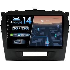 BXLIYER Android 12 IPS automobilinis radijas, tinkamas Suzuki Vitara (2014-2020) - Integruotas CarPlay Android automobilis - Nemokama atbulinės eigos kamera - 2G + 32G - 9 colių 2 DIN - DSP DAB vairo valdymas WiFi Fast Boot