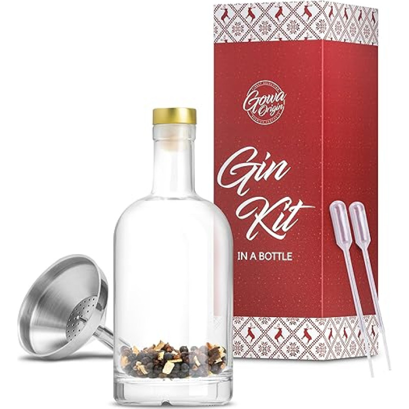 GOWA ORIGIN® DIY Gin Kit - The #1 Gift for Gin-Lover! | For 1.4 L DIY Gin, Made in Austria | #1 Gin Gift Set + 140-Page Gin Bible [E-Book] Gin Building Kit, Gin Make Yourself Set