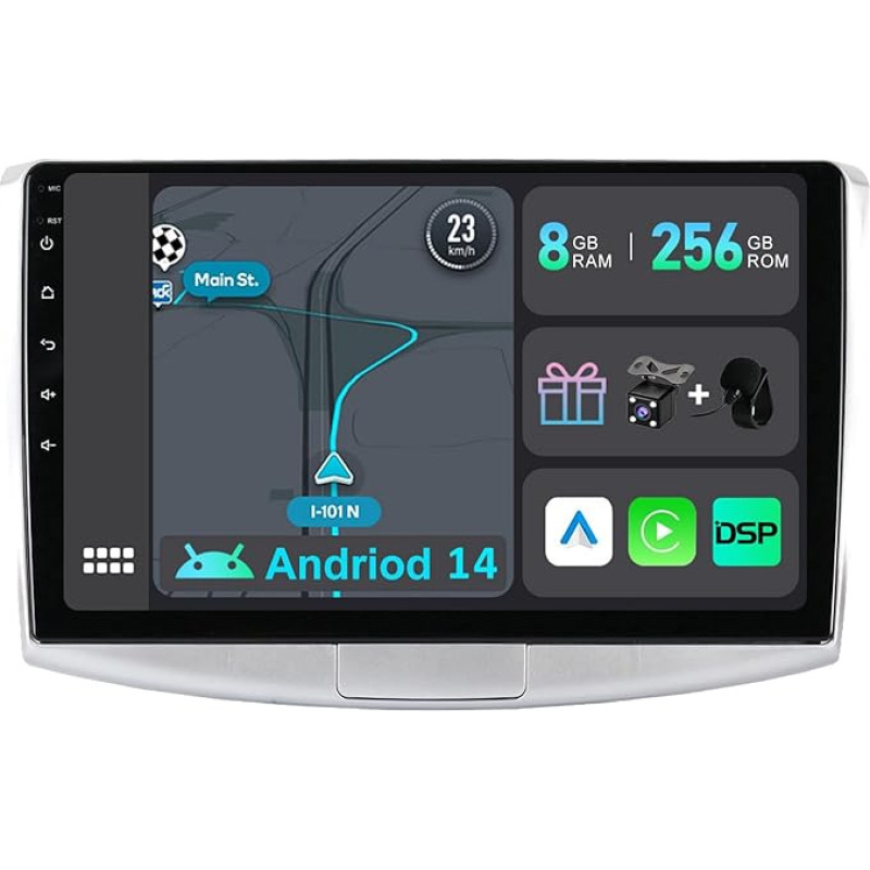 YUNTX [8GB + 256GB] Android 14 Car Radio for VW Passat B6/B7 Magotan/CC (2010-2015)-[Integrated CarPlay/Android Car/DSP/GPS]-10.1 Inch IPS 2.5D-CAM+MIC-DAB/Mirror Link/Bluetooth 5.0/360 Camera