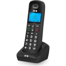 SPC Gossip 2 - Cordless Landline Telephone with Illuminated Display, Large Buttons and Numbers, Handsfree, Caller ID, Phonebook, ECO Mode, Gap Compatibility, Black