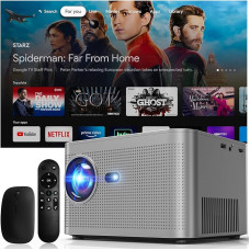 Bulit-in App: Projector 1080P FHD 2024 Upgraded Projector Portable Dual Control with Mouse Android TV WiFi 6 BT5.2