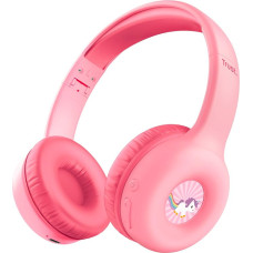 Trust Nouna Bluetooth Kopfhörer Kinder mit Lautstärkenbegrenzer (85dB) für Kinderen ab 4 Jahre, On Ear Faltbares Headset mit Mikrofon, 15 Stunden Spielzeit, Kinder Kopfhörer Kabellos, Rosa