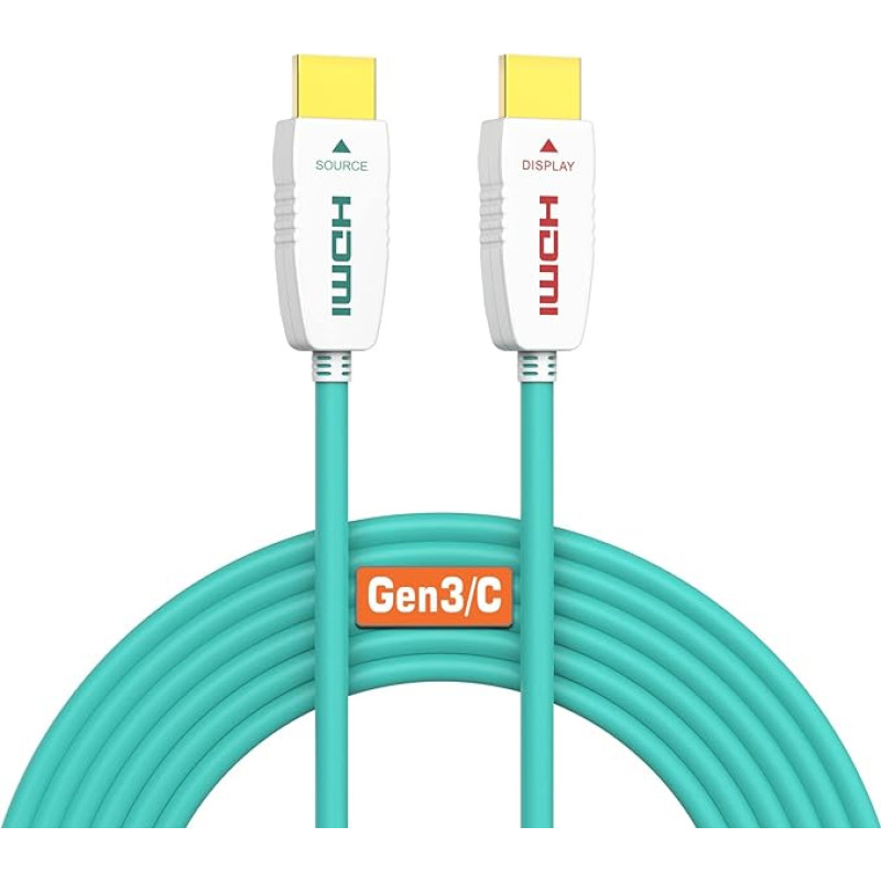 RUIPRO 8K HDMI optinis kabelis 40 m, optinis HDMI 2.1 48Gbps 8K@60Hz 4K@120Hz dinaminis HDR eARC Dolby HDCP 2.2 ir 2.3, skirtas HDTV / projektoriui / namų kinui / televizoriaus dėžutei / žaidimų dėžutei / PS5