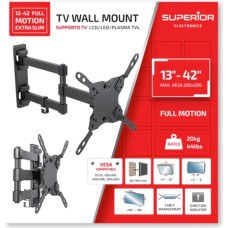 Sieninis televizoriaus laikiklis, pasukamas nuo 13 iki 42 colių (itin plonas) VESA: 75 x 75, 100 x 100, 200 x 100, 200 x 200