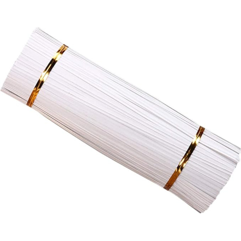 KINDOYO Kraftpopieriaus susukimo juosta - 1000 susukimo raištelių, skirtų duonos kepimui, saldainių pakavimui, maišelių sandarinimui, baltos spalvos, 15 cm x 4 mm
