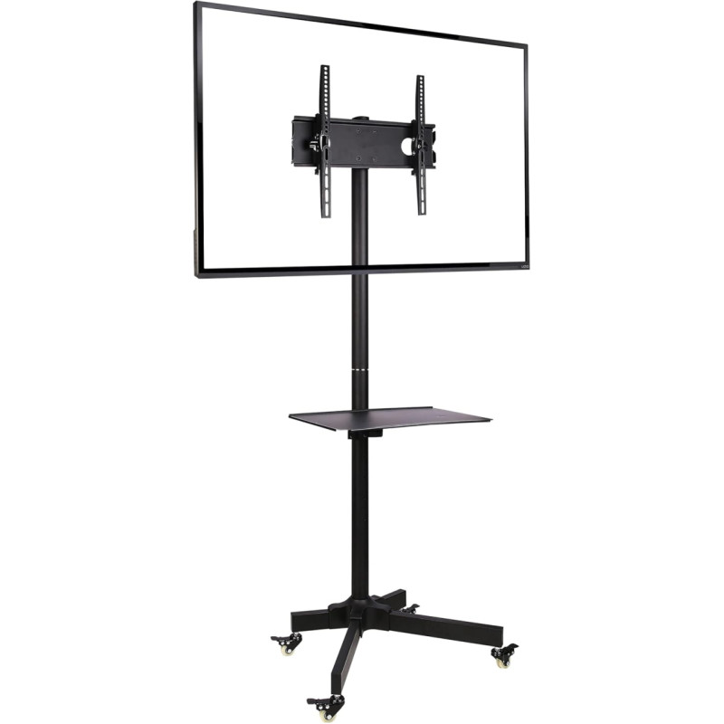 Ergosolid mit Rollen, verstellbar, für LCD-Fernseher von 32 - 55 Zoll, neigbar, VESA max. 400 x 400 mm, Tragkraft bis 25 kg Falco-24 schwarz