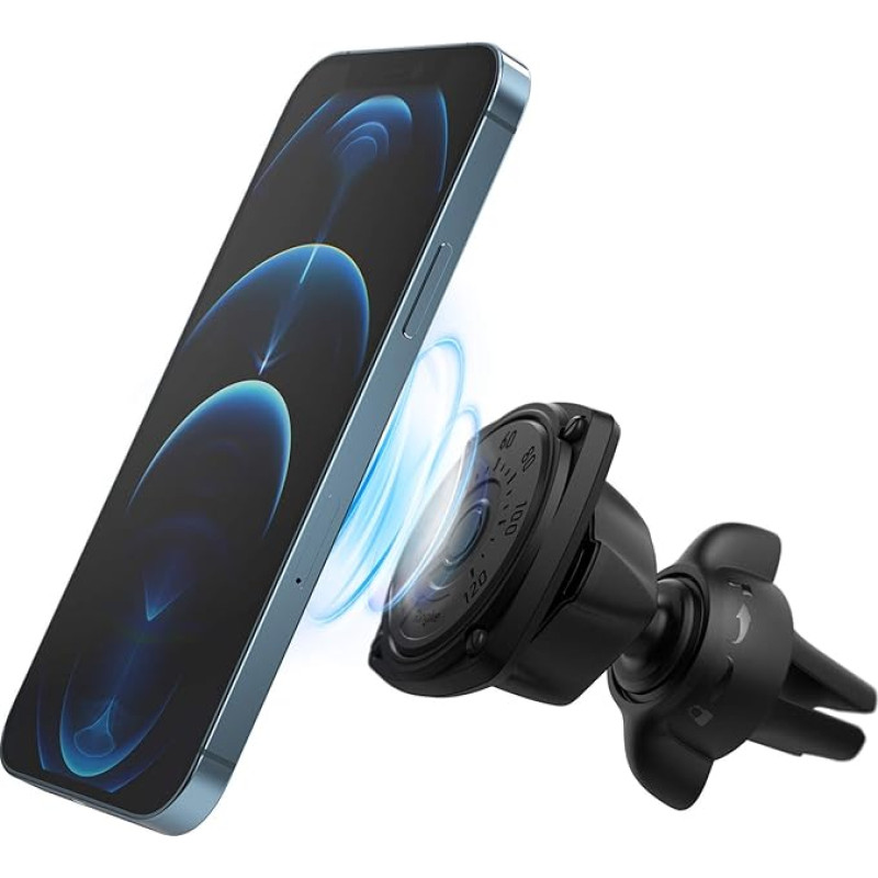 Ringke Power Clip Car Mount Handyhalterung Kfz Magnet Lüftungshalterung - Doppel Beule Technologie 360 Grad Drehung Magnet für Armaturenbrett Lüftungsschlitz [2 in 1] Für iPhone, Samsung, LG, GPS Usw.