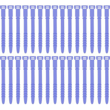 uxcell 30Pcs Silicone Zip Ties 4.5 Inch Reusable Wire Ties Elastic Cable Cord Organizer Straps for Cords Wire USB Charge Management Food Storage, Blue