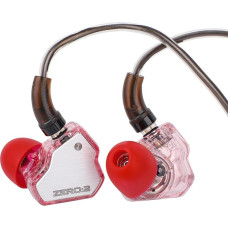 LINSOUL 7Hz x Crinacle Zero:2 In-Ear Monitor, atnaujintas 10 mm IEM su dinaminiu garsiakalbiu, laidinės ausinės, žaidimų ausinės, OFC IEM kabelis su mikrofonu muzikantams (su mikrofonu, rožinės spalvos)