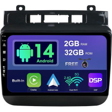 SXAUTO Android 13 IPS automobilinis radijas VW Touareg FL NF (2011-2017 m.) - Integruotas CarPlay / Android automobilis - Nemokama atbulinės eigos kamera - 2G + 32G - Valdymas vairu DAB Fast Boot WiFi DSP - 2 DIN 9 colių