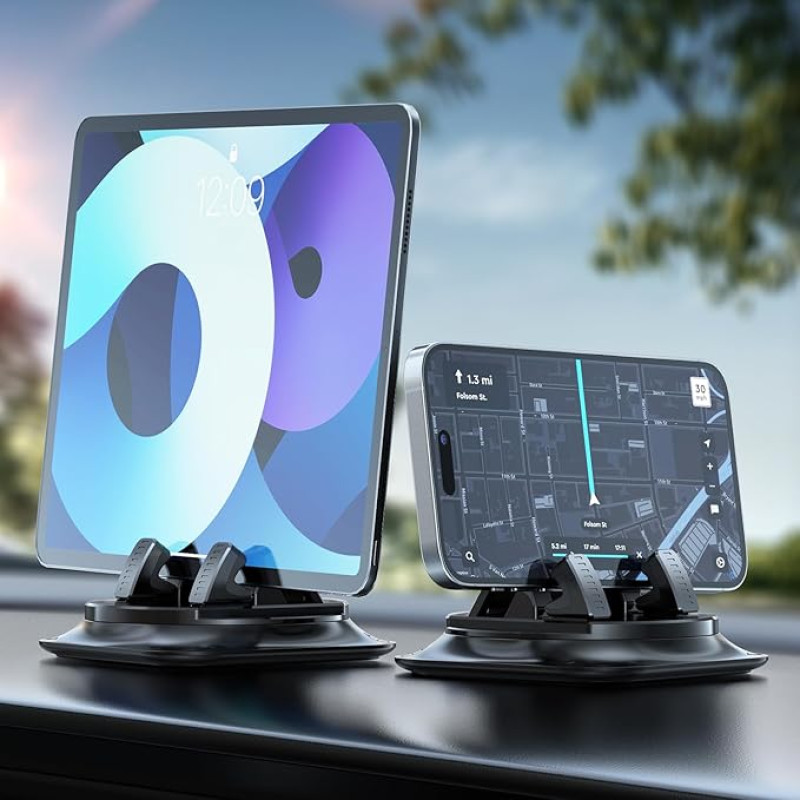 CODEYO Car Mobile Phone Holder for iPhone 16 Mobile Phone Holder, Adjustable Spring Design, 360° Rotatable, Non-Slip Navigation Dashboard Mobile Phone Holder for iPhone, Samsung, All Smartphones,