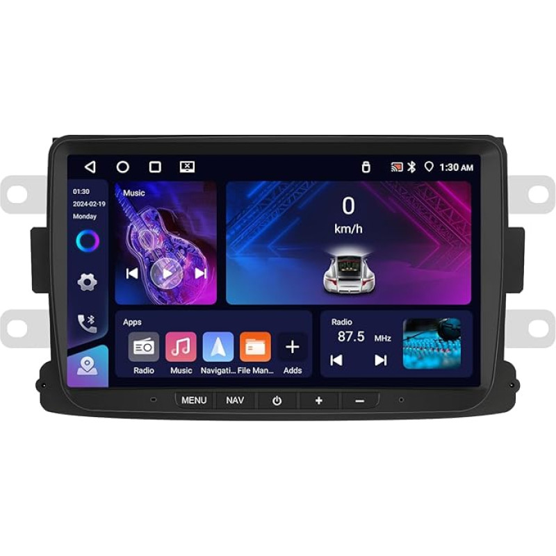 4G + 64G belaidis Carplay Android 13 automobilinis radijas 2 DIN, skirtas Renault Dacia Sandero Duster Captur Lada Xray 2 Logan