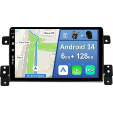 YUNTX [6GB + 128GB] Android 14 automobilinis radijas Suzuki Grand Vitara 2004-2015-[Integruotas CarPlay/Android Car/DSP/GPS]-9 colių IPS ekranas DAB/Mirror Link/Bluetooth 5.0/AHD/360 kamera