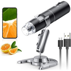 Wireless Digital Microscope, Skybasic 50X to 1000X WiFi Handheld Endoscope Camera Magnifier 1080p FHD 2.0MP 8 LED Compatible with iPhone iOS Android iPad Windows Mac