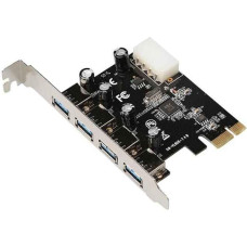 E33CS 4 prievadų USB 3.0 SuperSpeed PCIe Express kortelė - 4X USB 3.0 A tipo sąsajos kortelė kompiuterio pagrindinei plokštei, vidinis USB skirstytuvas, 