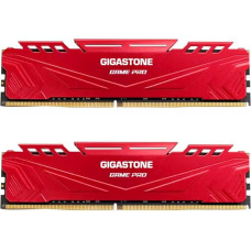 DDR4 OPERATYVIOJI ATMINTIS: GIGASTONE Game Pro 16GB (2x8GB) DDR4 3200MHz PC4-25600 CL16-18-18-40 Intel XMP 2.0 AMD Ryzen 1.35V UDIMM 288Pin Non-ECC Unbuffered Desktop High Performance Memory - Red