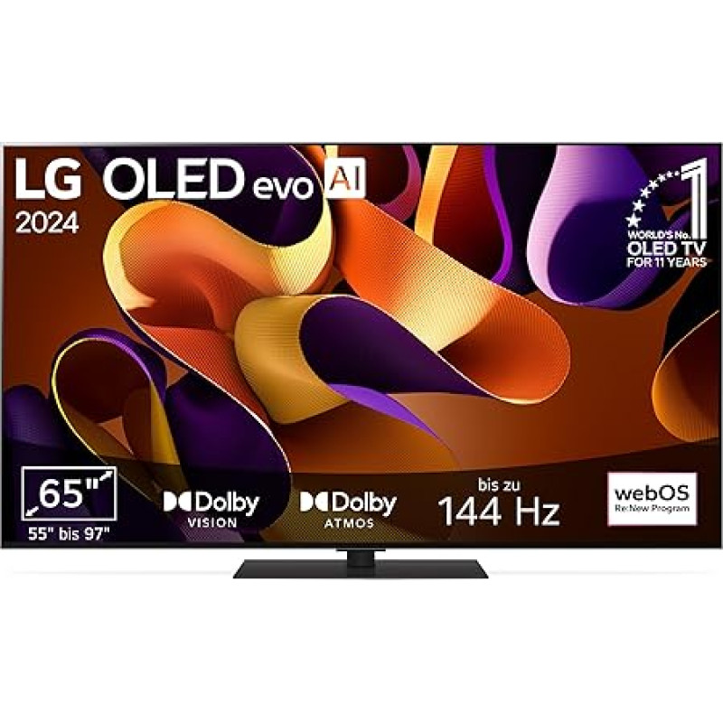 LG OLED65G49LS TV 65 Inch (165 cm) OLED evo TV (α11 4K AI Processor, webOS 24, Dolby Vision, up to 120 Hz) [Model Year 2024]