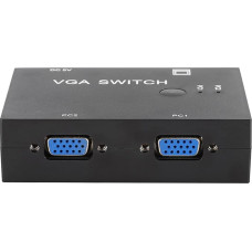 VGA jungiklis 2 PC 1, 2 in 1 Out Switch Box VGA Splitter adapteris 2 kompiuterių 1 ekranas nešiojamojo kompiuterio staliniam spausdintuvui klaviatūros palaikymas XVGA SVGA UXGA