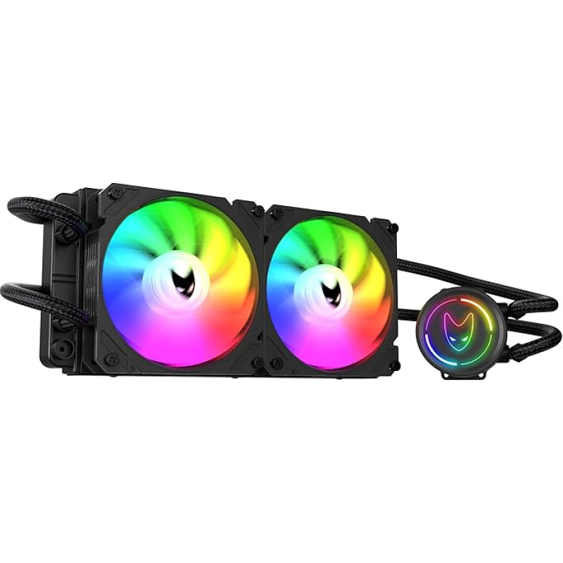 Oversteel - ZIRCON Liquid Cooling 240 mm RGB, 2x PWM ventiliatoriai 120 mm RGB, TDP 200 W, suderinama su Intel ir AMD AM4, juoda spalva