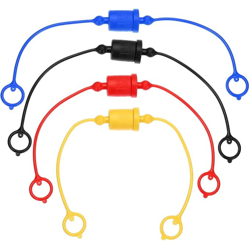 PATIKIL ISO-A 1/4 hidraulinės jungties kištuko vyriškas dulkių dangtelis ir moteriškas kištuko dangtelis, 4 rinkiniai hidraulinių greitųjų jungčių su fiksavimo žiedu