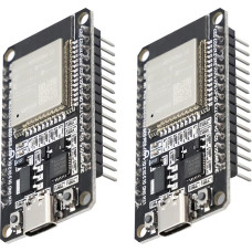 ESP32 USB C su CP2102 mikroschema, ESP32 NodeMCU kūrimo plokštė ESP-WROOM-32 2,4 GHz WLAN WiFi + Bluetooth modulis Arduino IDE (2 vnt.)