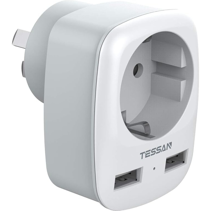 TESSAN Travel Plug Australia Adapter China Germany Plug with 2 USB 2,4A, Socket Adapter Travel Adapter Power Adapter for New Zealand Argentina Wall Charger, Travel Adapter Australia